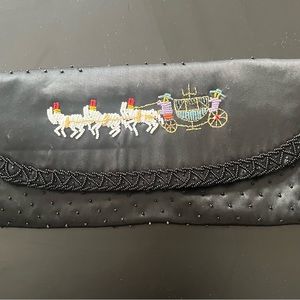 Vintage satin and beaded clutch